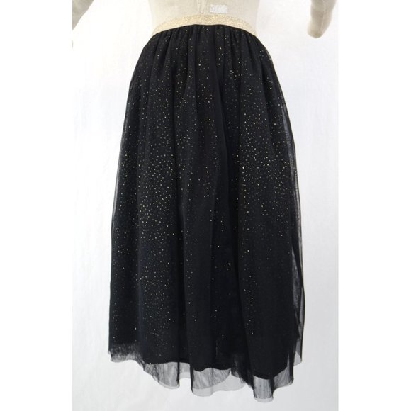 EUC Cat & Jack Tulle Skirt | Sz XS, Black w/Gold Glitter - Picture 2 of 4